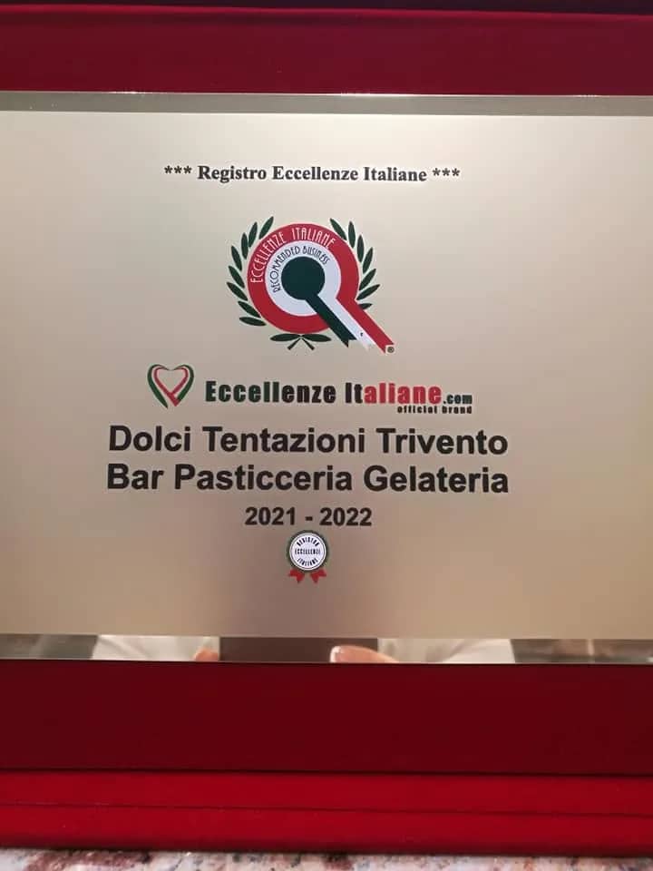 Targa Eccellenze Italiane 2021–2022 di Dolci Tentazioni Trivento